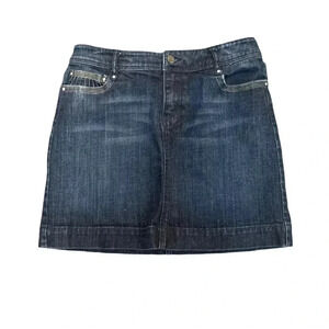 Women’s WHITE HOUSE BLACK MARKET Blanc Jean skirt with rhinestones Size 4